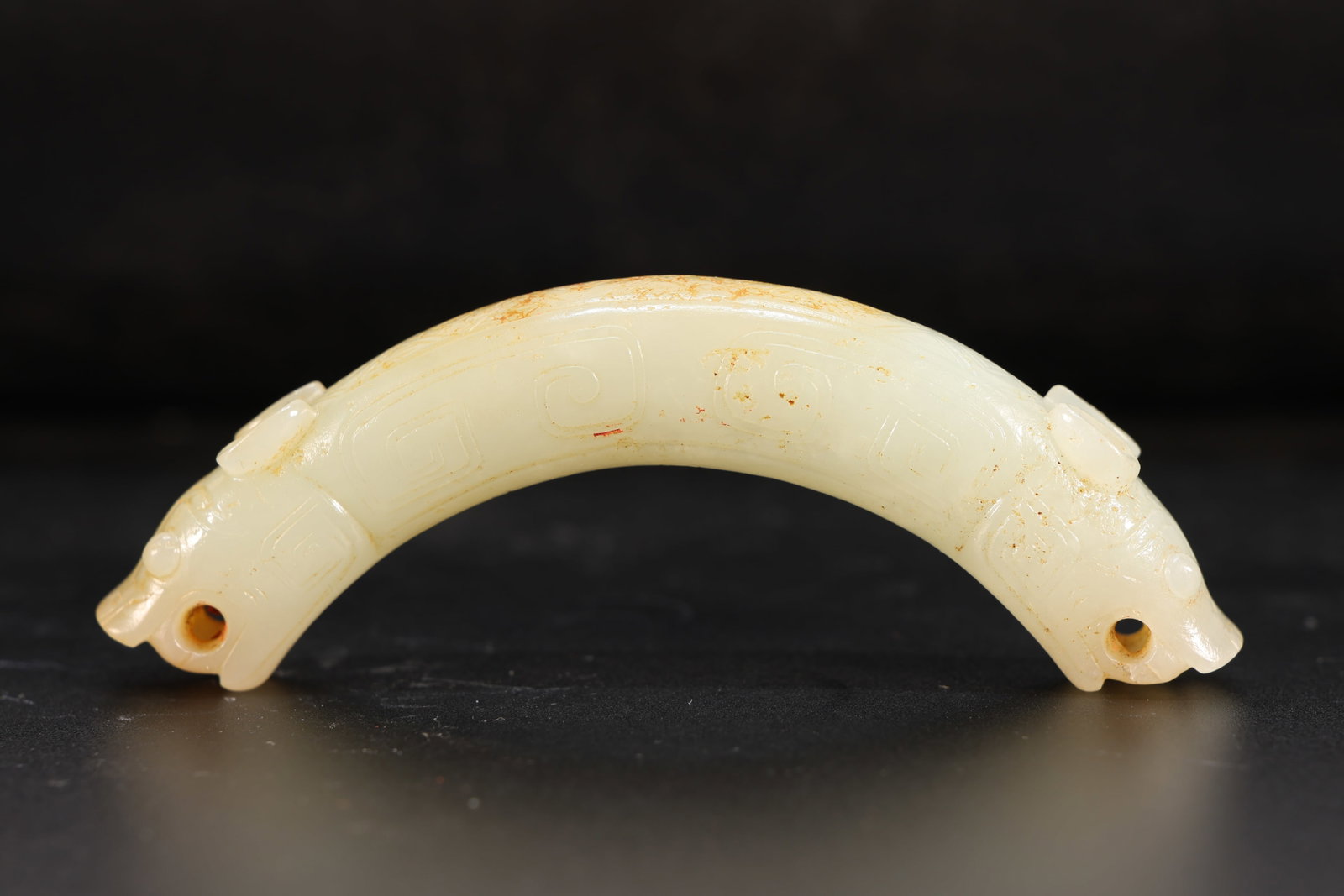 Jade Carved Beast Face Pattern Dragon Shape Huang (1 of 10)