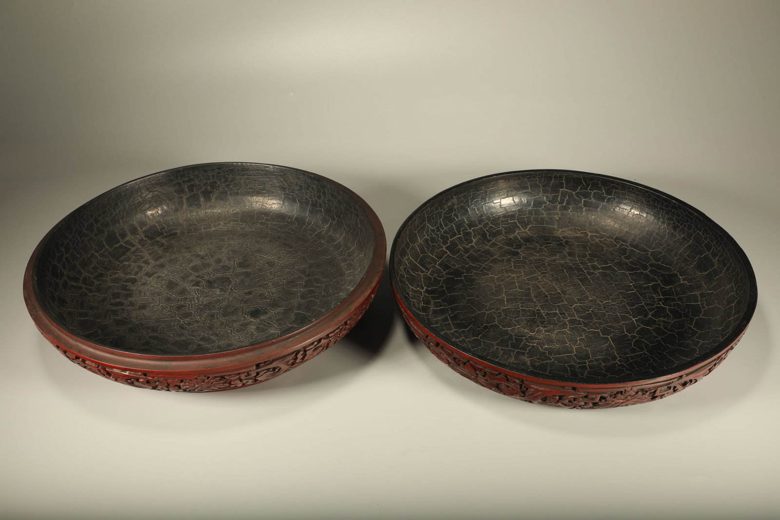 Lacquerware Red Carved Dragon Pattern Lid Box - 5