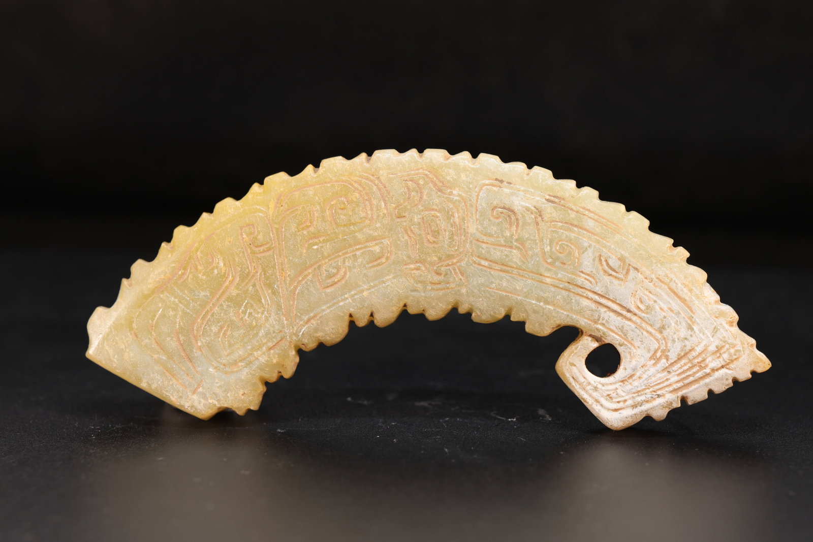 Jade Carved Beast Face Pattern Huang (1 of 7)