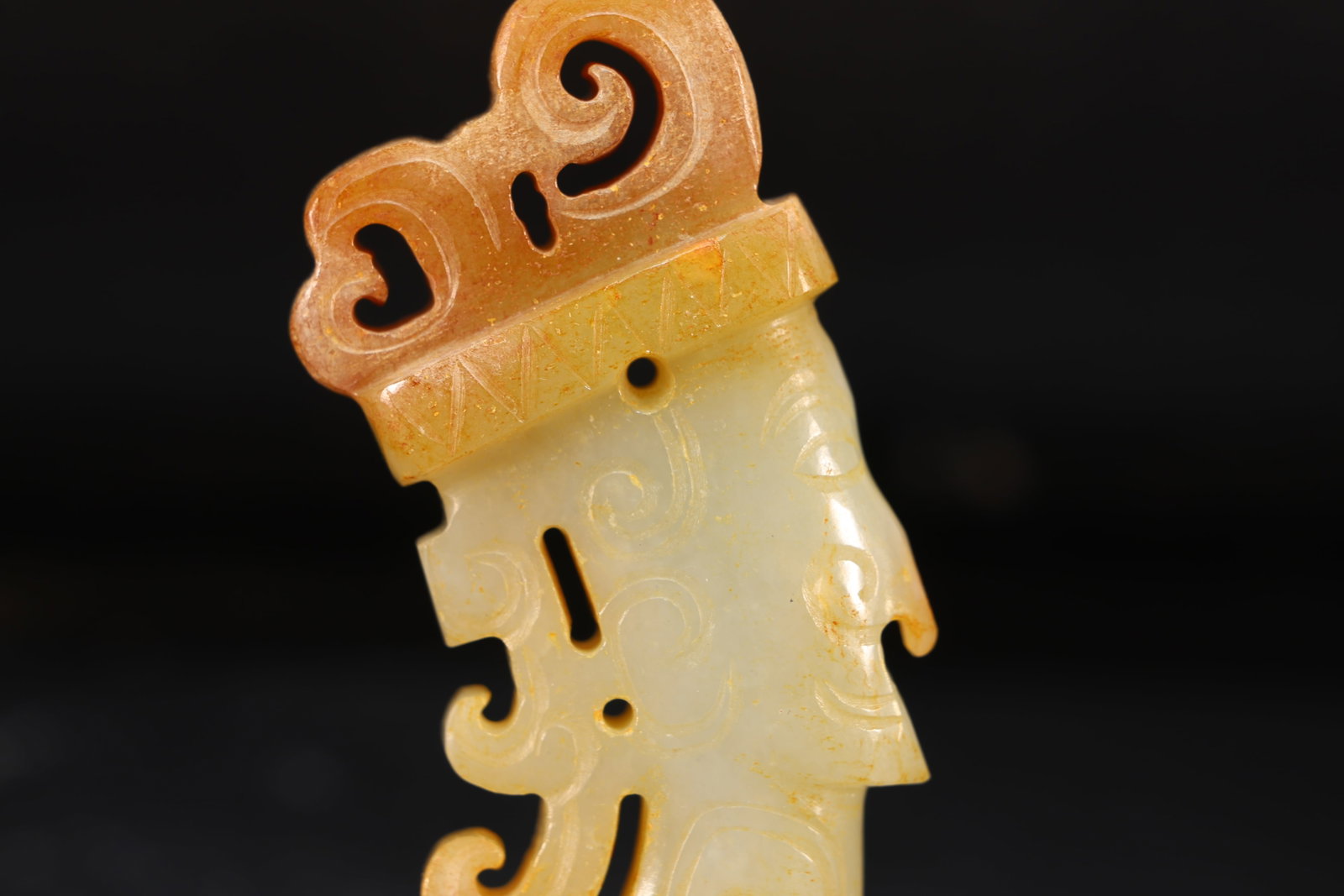 Jade Carved Character Face Pattern Bi - 2