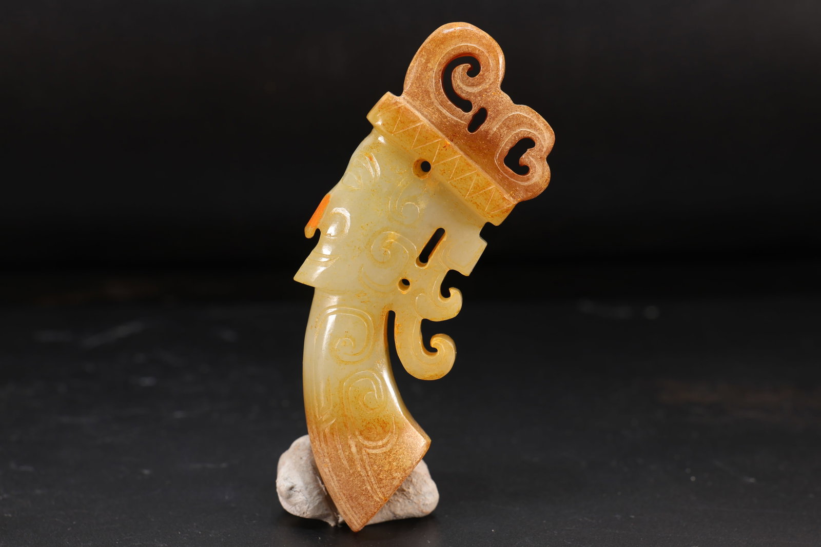 Jade Carved Character Face Pattern Bi - 4