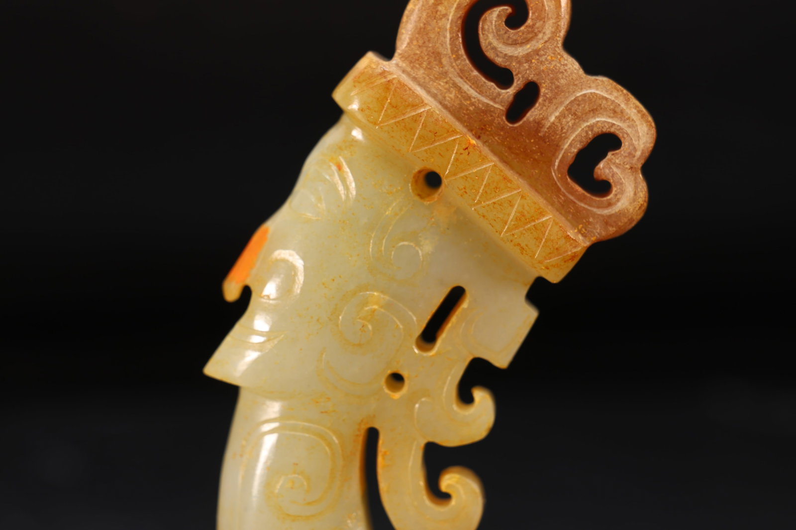 Jade Carved Character Face Pattern Bi - 5