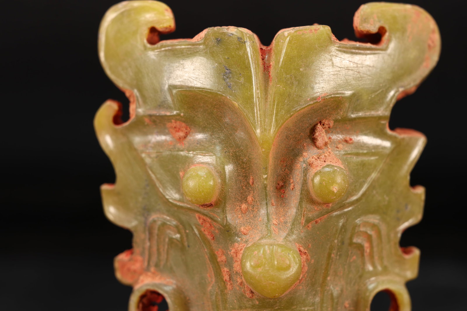 Jade Carved Character Face Pattern Bi - 2