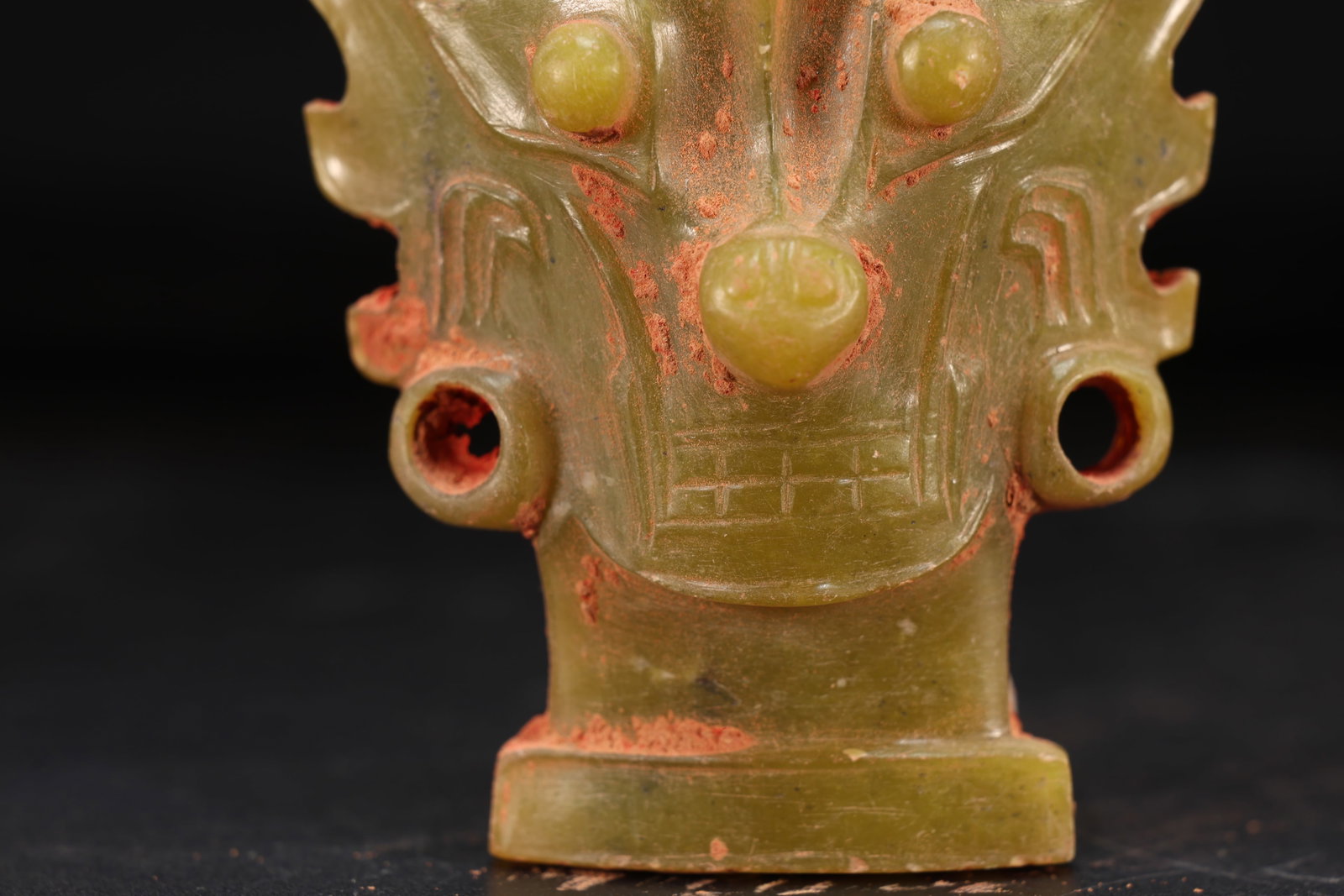 Jade Carved Character Face Pattern Bi - 3