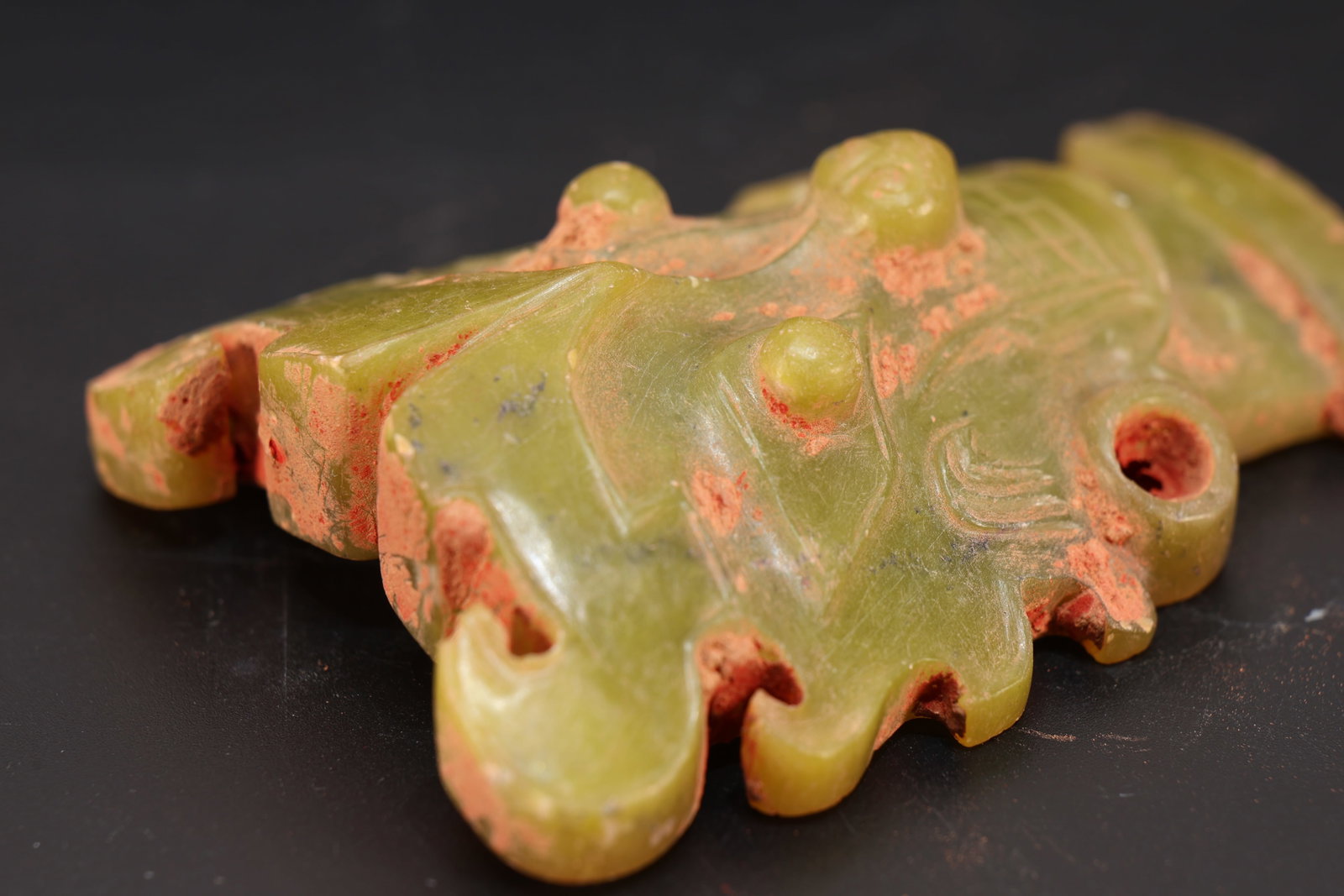 Jade Carved Character Face Pattern Bi - 7
