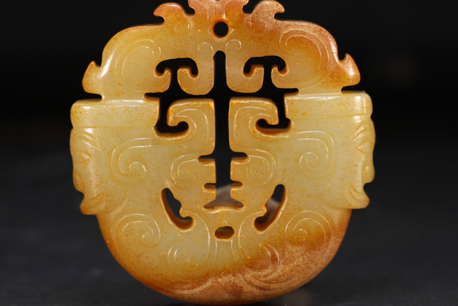 Jade Carved Character Face Pattern Bi - 2