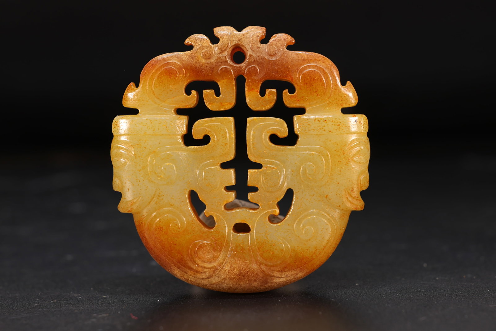 Jade Carved Character Face Pattern Bi - 3
