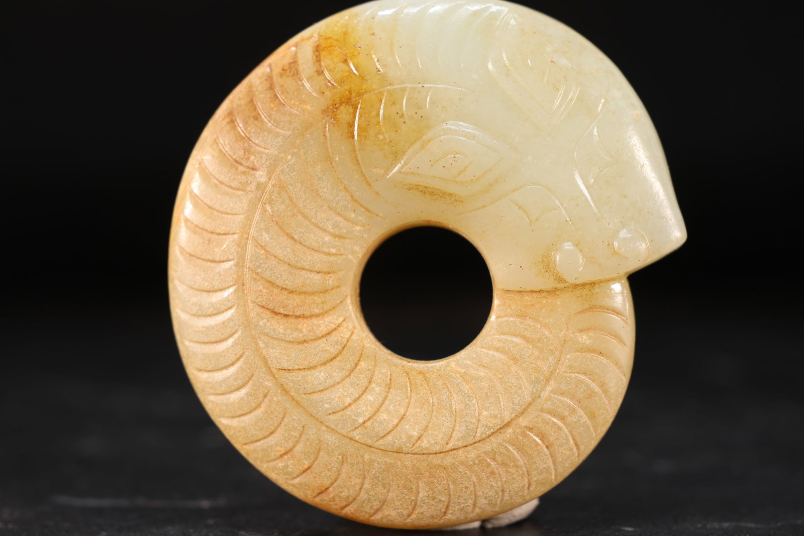 Jade Carved Dragon Pattern Bi - 2