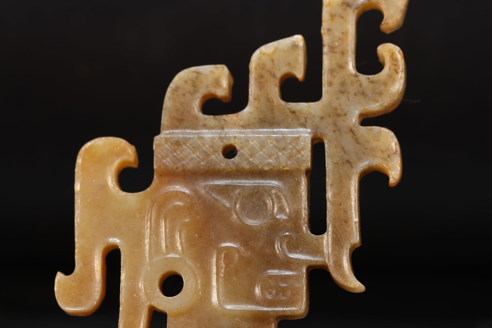 Jade Carved Character Face Pattern Bi - 2