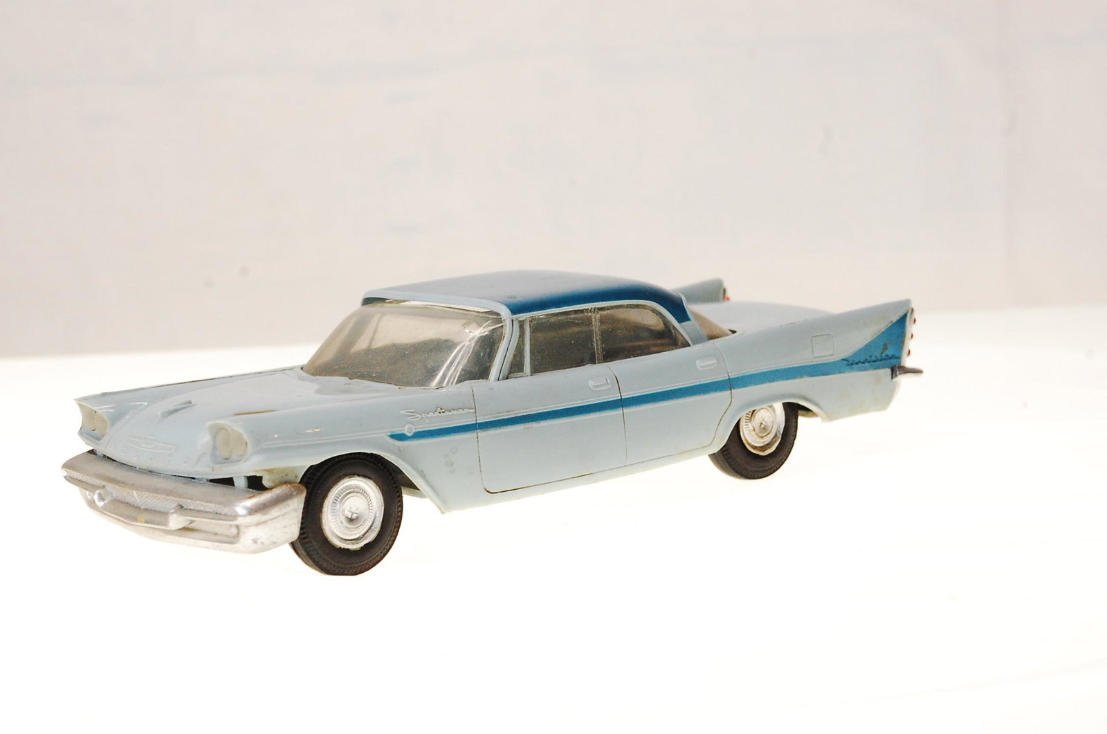 JO-HAN 1958 DESOTO DEALER PROMO MODEL CAR FRICTION: JO-HAN 1958 DeSoto Dealer Promo Model Car Friction Drive - 4 dr - 2-tone. Condition is Used.
