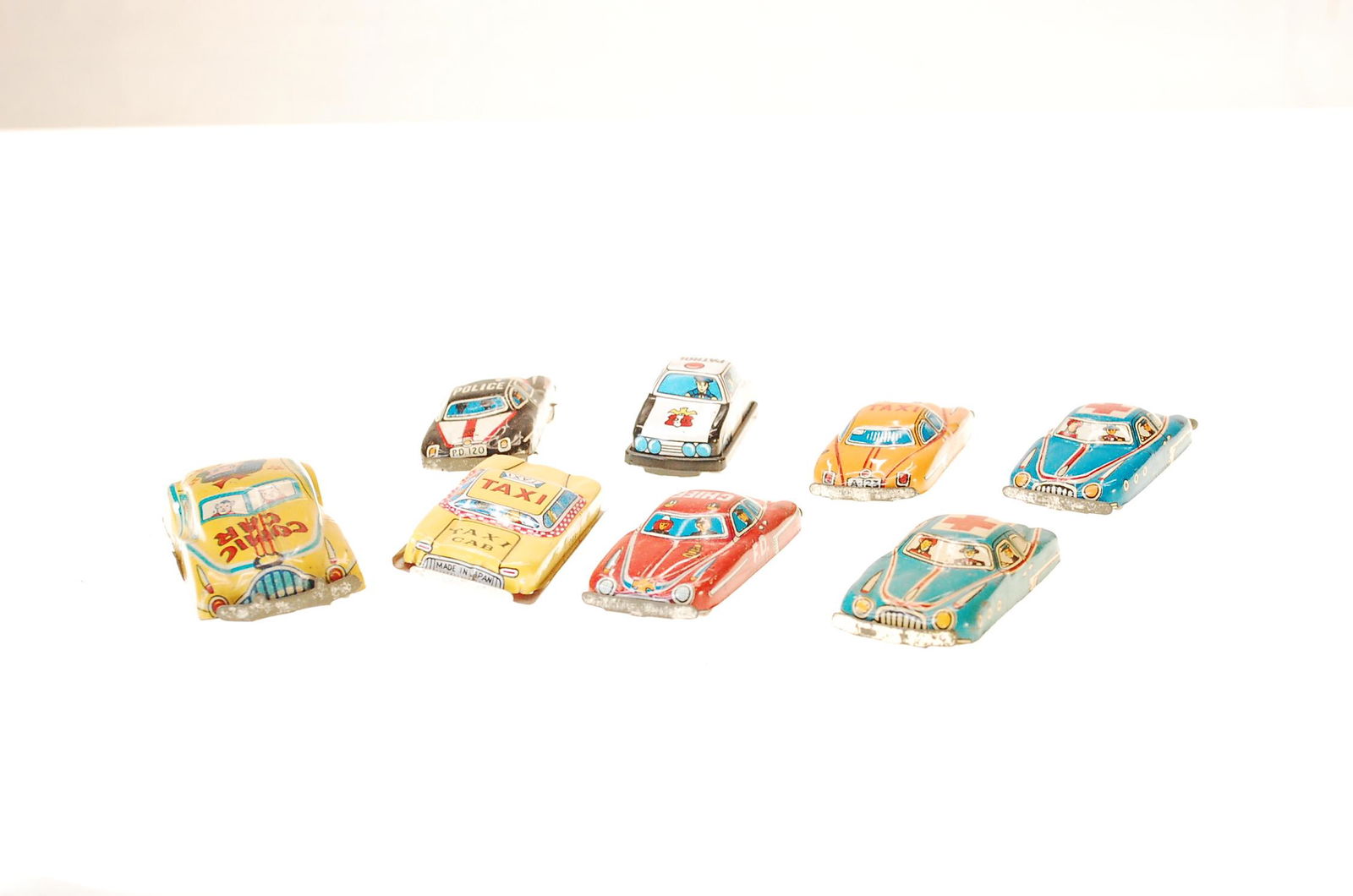 VINTAGE 1953 COMIC CAR TIN LITHO CARS (GET ALL 8) (1 of 1)