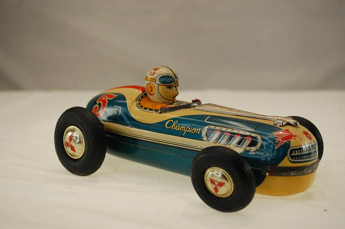 NICE VINTAGE WIND UP BANDAI BC TIN RACE CAR TOY (1 of 5)