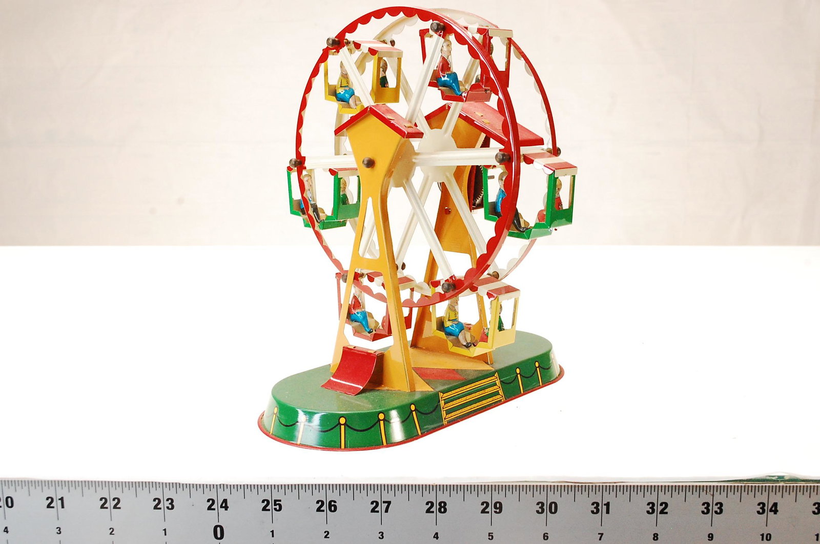 TIN WIND UP FERRIS WHEEL: Tin Wind Up Ferris Wheel, 8.5 x 8 . Marked Made in Germany - JW Alles Nurenberger Biechspielzeug