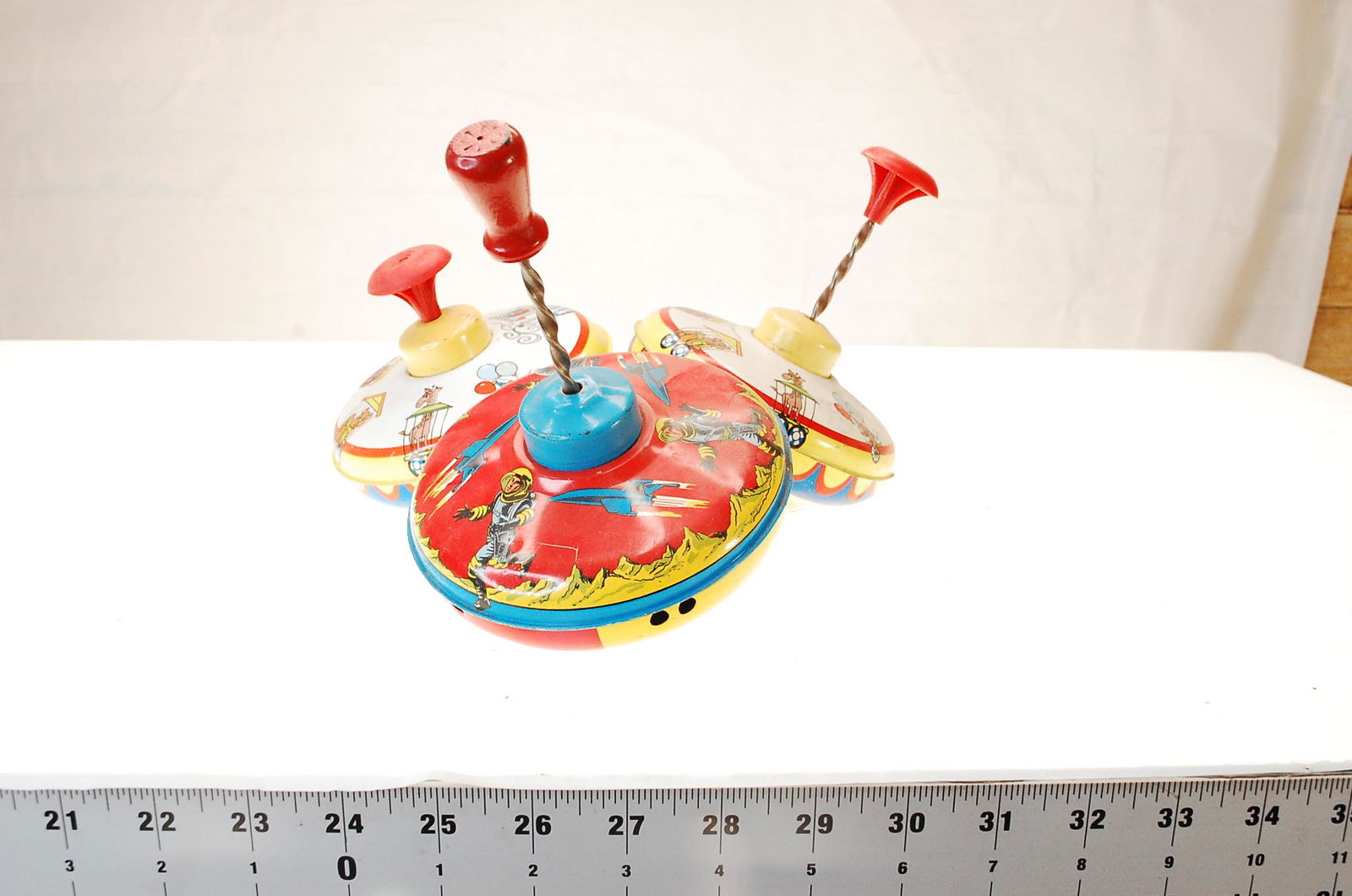 1960'S OHIO ART SPINNING  TIN SPINNING TOPS ALL 3 TOPS (1 of 4)