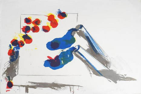 Ger Lataster (1920-2012) lithograph Abstract: Ger Lataster (1920-2012) lithograph Abstract composition 33/90 dim. 57 x 77 cm.