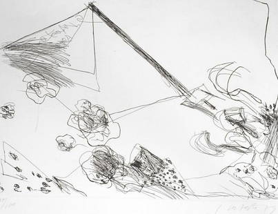 Ger Lataster (1920-2012) etching Abstract: Ger Lataster (1920-2012) etching Abstract composition sig. b.r. 80/100 dim. 35 x 46 cm.