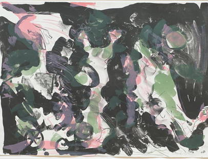 Ger Lataster (1920-2012), lithograph, Dark garden, sig. b.r., dated '92, 19/75, glass is missing,: Ger Lataster (1920-2012), lithograph, Dark garden, sig. b.r., dated '92, 19/75, glass is missing, dim. 58 x 80 cm, Provenance: Collection Gies Pluim