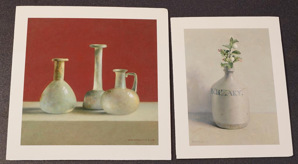 Henk Helmantel, two giclÃ©es: Roman glass and Japanese zaky jug with snowberry, both with: Henk Helmantel, two giclÃ©es: Roman glass and Japanese zaky jug with snowberry, both with certificate (2x)