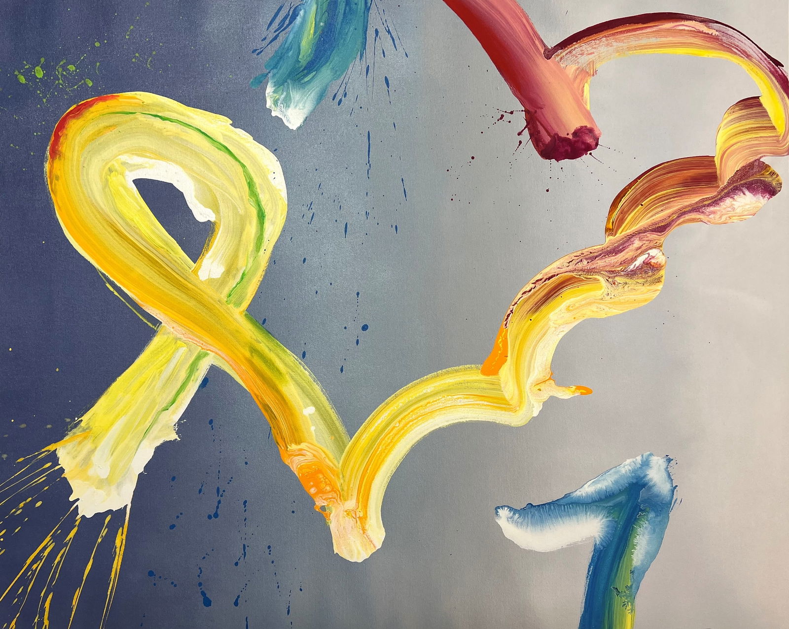 ABSTRACT CONTEMPORARY PAINTING ON CANVAS (1 of 2)