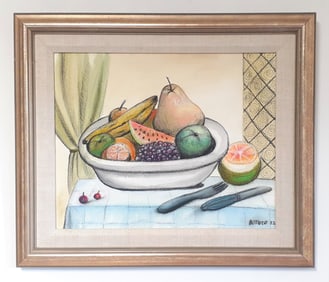 STILL LIFE DRAWING IN THE STYLE OF FERNADO BOTERO