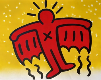 POP ART PAINTING IN THE STYLE OF KEITH HARING (AFTER)