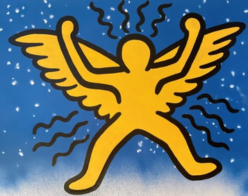 POP ART PAINTING IN THE STYLE OF KEITH HARING (AFTER)