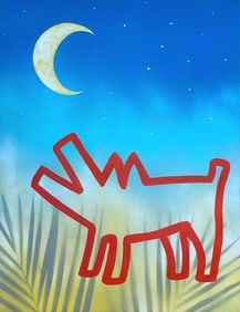 POP ART PAINTING ON PAPER (DOG)