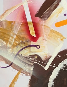 ABSTRACT ART PAINTING ON CARDBOARD