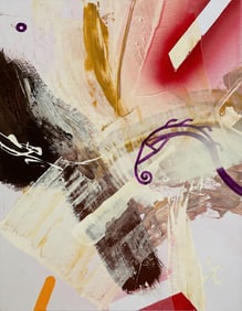 ABSTRACT ART PAINTING ON CARDBOARD