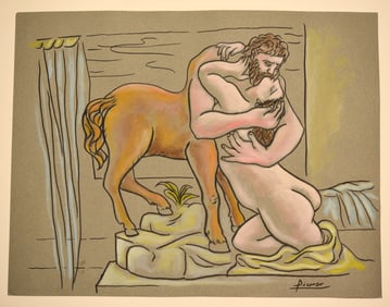 IN THE STYLE OF PABLO PICASSO.(AFTER) INK AND GOUACHE