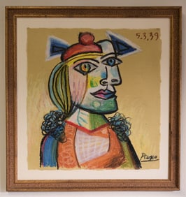 IN THE STYLE OF PABLO PICASSO (AFTER) OIL PASTEL ON