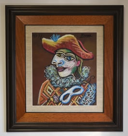 IN THE STYLE OF PABLO PICASSO.(AFTER) OIL PASTEL ON