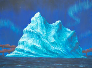 ORIGINAL OIL ON CANVAS ICEBERG PAINTING