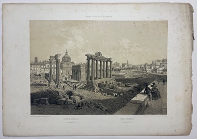 ANTIQUE ENGRAVING OF ROME SCENES