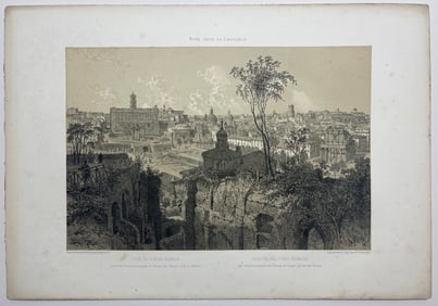 ANTIQUE ENGRAVING OF ROME SCENES