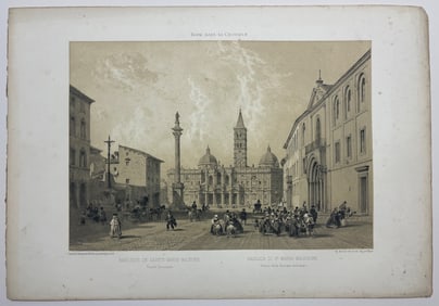ANTIQUE ENGRAVING OF ROME SCENES