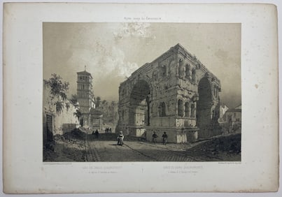 ANTIQUE ENGRAVING OF ROME SCENES