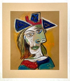 IN THE STYLE OF PABLO PICASSO.(AFTER) OIL PASTEL ON PAPER