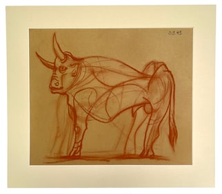 IN THE STYLE OF PABLO PICASSO.(AFTER) OIL PASTEL ON PAPER