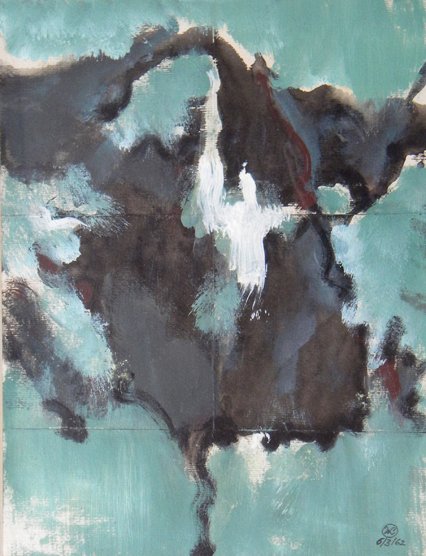 William Littlefield, oil on paper, Provincetown: William Littlefield, Untitled, oil on paper, 14.5 x 11, slr, dated 6/3/62, Framing: black/matte/glass, 21.75 x 18.5 About the Artist: William Littlefield (1902 - 1969) Strong Massachusetts affiliation