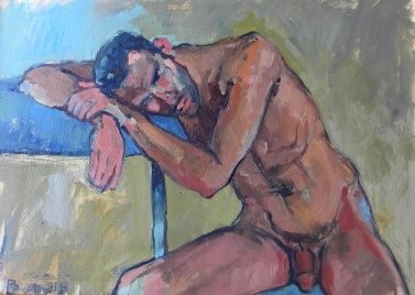 oil, Provincetown, Chuck Rigg, Male Nude Portrait