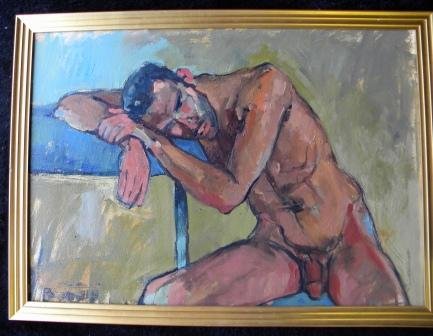 oil, Provincetown, Chuck Rigg, Male Nude Portrait - 2