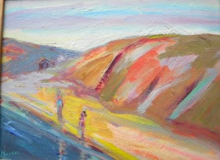 oil, Provincetown, Peter Busa, Coast, People: Artist: Busa, Peter Title: Untitled Medium: oil on board Art Size (H x W): 12 x 16 Signed: sll Notes: catalogue numbers verso (E. PB-258) Frame Size (H x W): 13 x 17 Frame Style: stained wood slat Abo