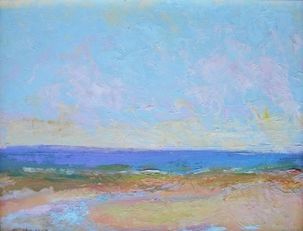 oil, Provincetown, Judith Fulmer, Tides Out: Artist: Fulmer, Judith Title: Tides Out Medium: oil on wood Art Size (H x W): 11 x 14 Signed: slr and verso Notes: dated 2002, titled verso Frame Size (H x W): 16.25 x 19.25 Frame Style: gold gilt Abo