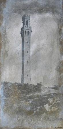 mixed media, Provincetown Monument, Chris Storr: Artist: Storr, Chris Title: Faded Memories Medium: mixed media on linen on wood Art Size (H x W): 12 x 6 Signed: slr and verso Notes: titled verso Frame Size (H x W): - Frame Style: none About the Art