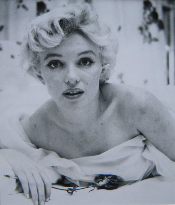 Marilyn Monroe, untouched photo by Cecil Beaton, '56: Marilyn Monroe, untouched picture with bruises photographer is Cecil Beaton*, 1956, 8 x 10, Facts: (1926–1962) American actress, model, singer and sex symbol. Her first film contract was in 1946 wit