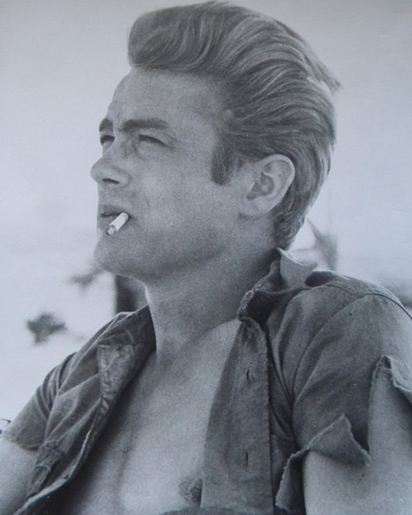 James Dean with cigarette photograph, 8 x 10: James Dean with cigarette photograph, 8 x 10, Facts: James Byron Dean (1931-1955) American film actor. His most famous film “Rebel Without a Cause” in 1955 made him a cultural icon. He is also wel