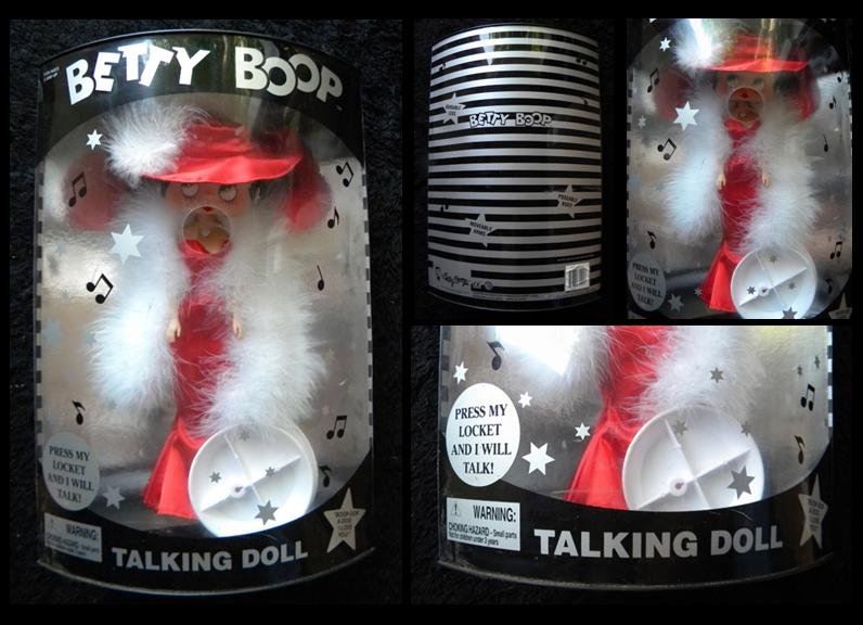 Betty Boop Talking Doll, she talks, has bendable l: Betty Boop Talking Doll, she talks, has bendable legs, moveable arms, poseable body, Precious Kids Company, 15.25 inches tall (exterior box), good condition, Facts: Betty Boop is an animated cartoon c