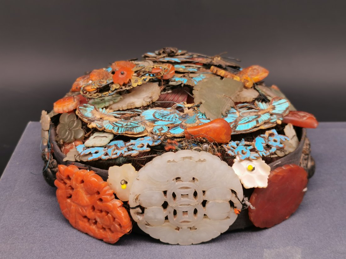 Chinese 19th Century Silver Kingfisher Hatware. (1 of 6)