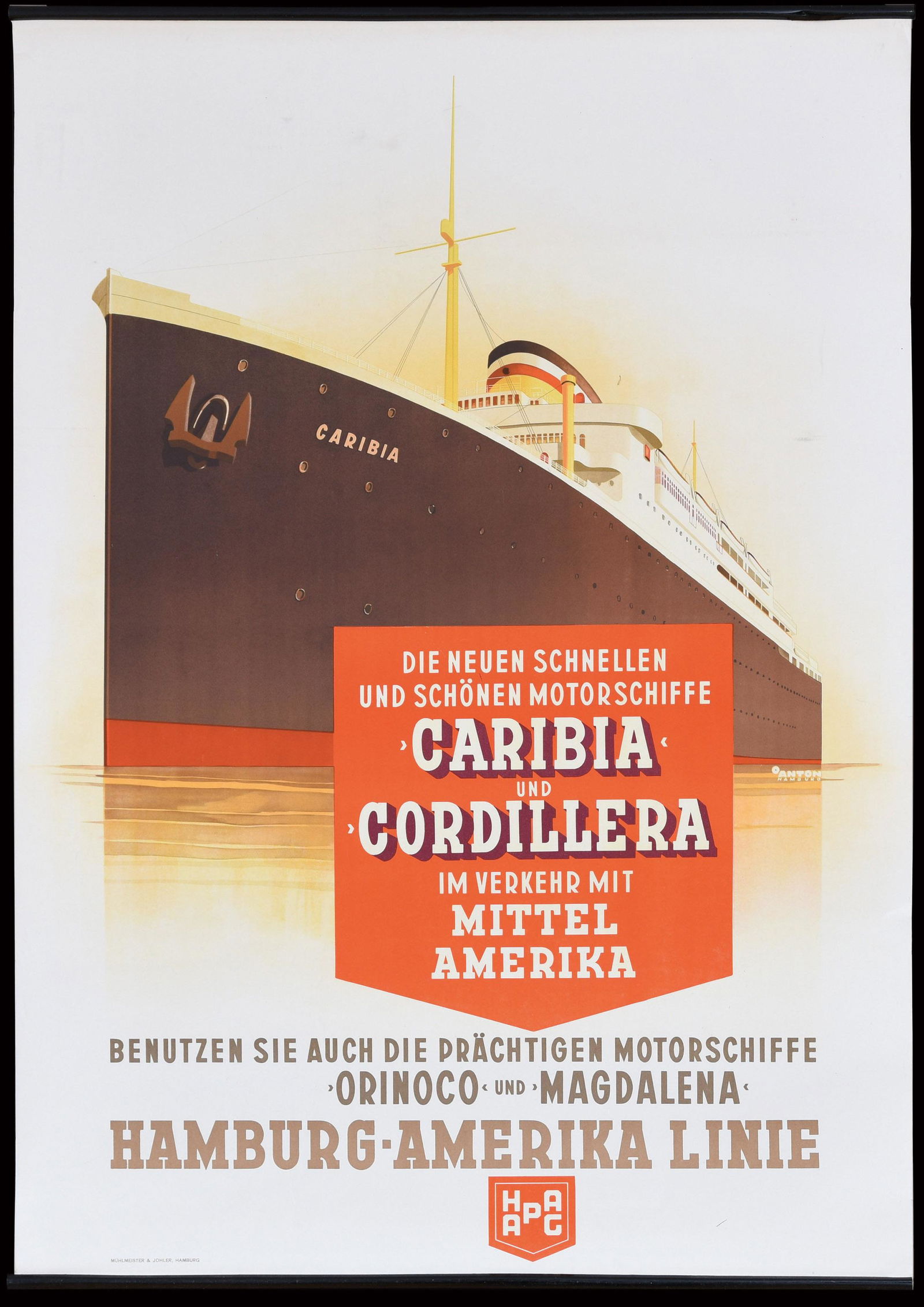 CARIBIA UND CORDILLERA - VINTAGE POSTER by Ottomar (1 of 1)